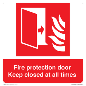 Fire protection door Keep closed at all times